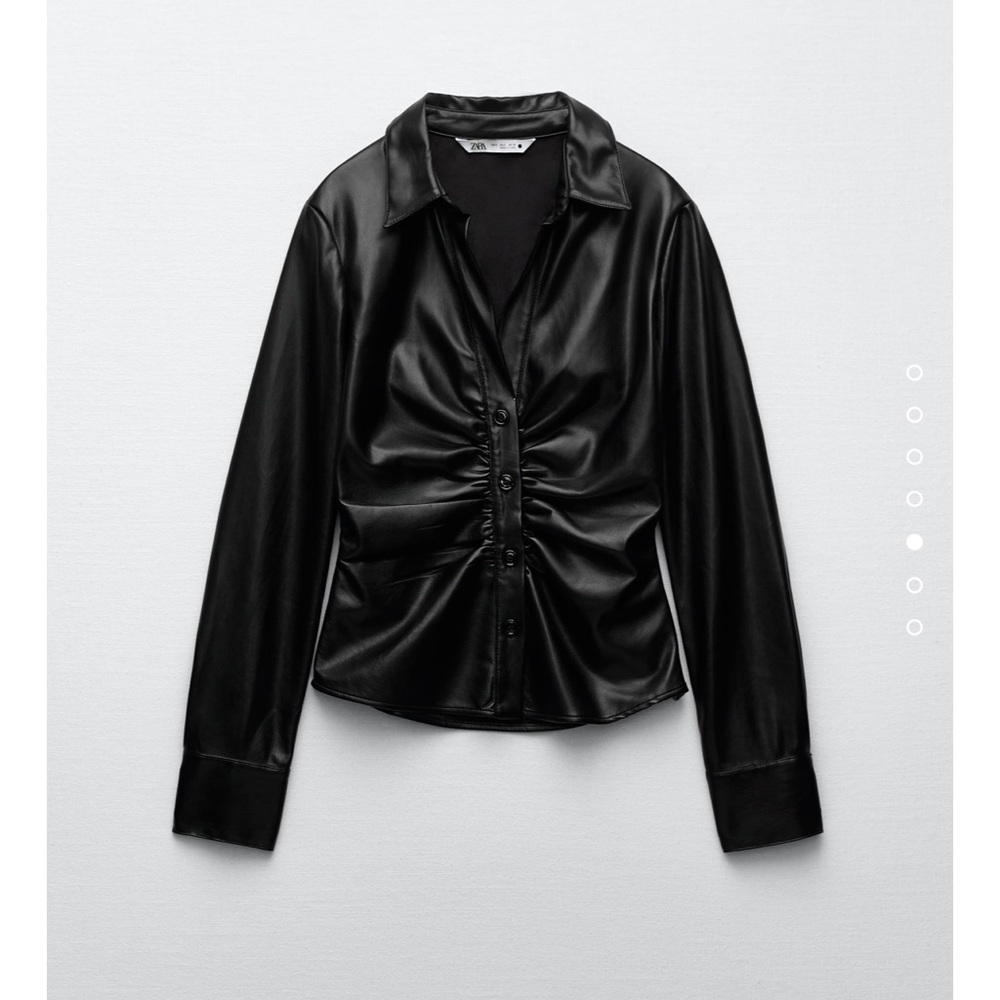 Zara Faux Leather Shirt NWT